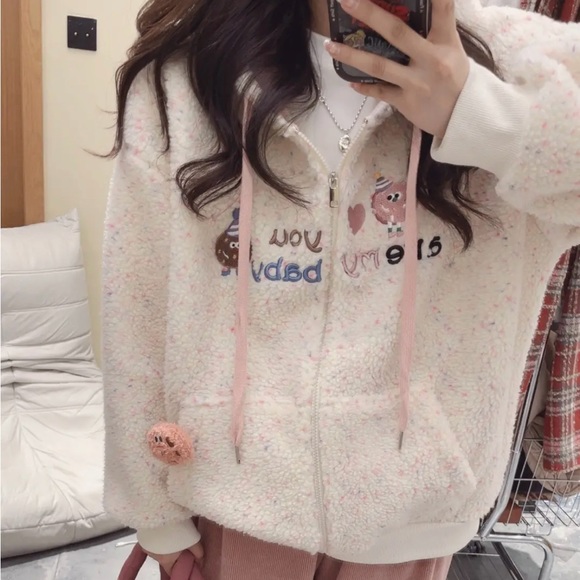 Donut hoodie Biscuit embroidery hanging decoration color dot fur - Picture 2 of 3